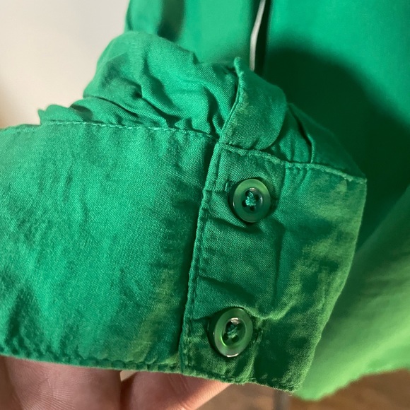 Studio Untold Henley loose fit oversized kelly green long sleeve button up 12/14 - Picture 6 of 10